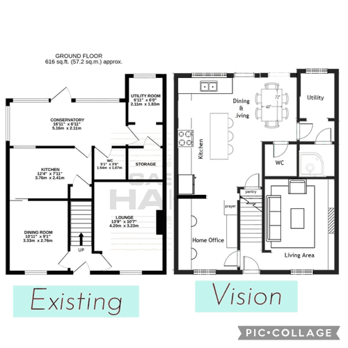 Side extension plans on a terraced house in UK